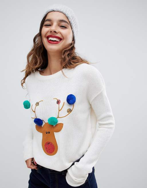 Christmas jumper pom pom sale