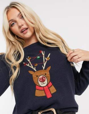 brave soul reindeer christmas jumper