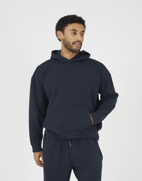 Brave Soul – Relaxed-Fit-Kapuzenpullover in Marineblau - view 1