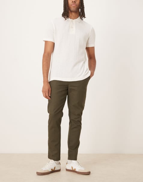 Brave Soul Relaxed fit linen blend trousers in khaki - view 1