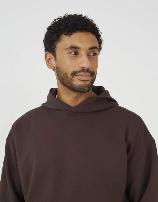 Brave Soul Relaxed fit overhead hoodie in brown, 4 of 4
