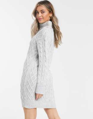 white cable knit sweater dress