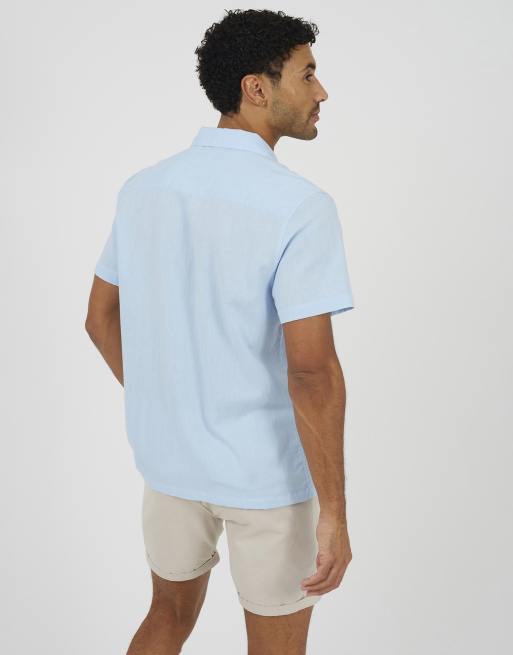 Brave Soul Revere collar shirt in light blue, 2 of 4