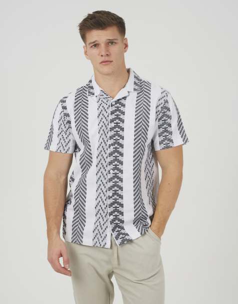 Brave Soul Revere collar shirt in white - view 1