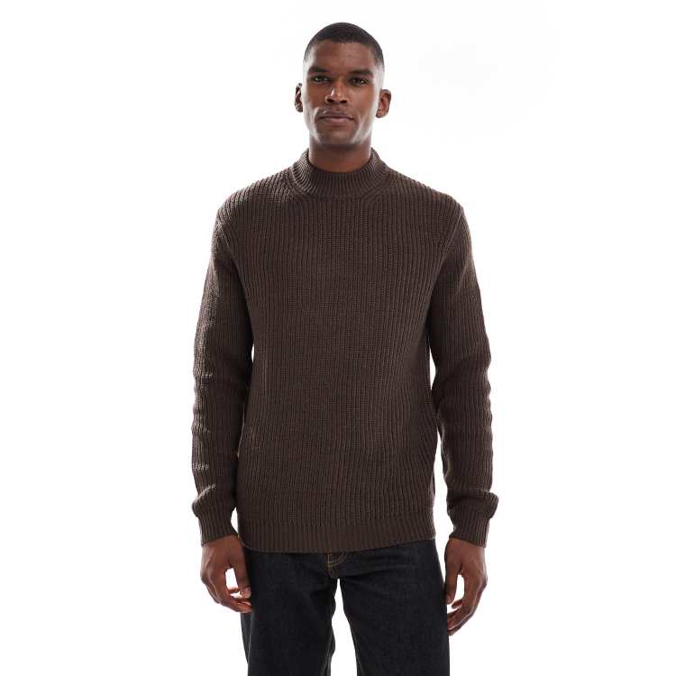 バトナー HYPER TWIST WOOL RIB CREW NECK ブラウン 208293981-1-chocolatebrown?$