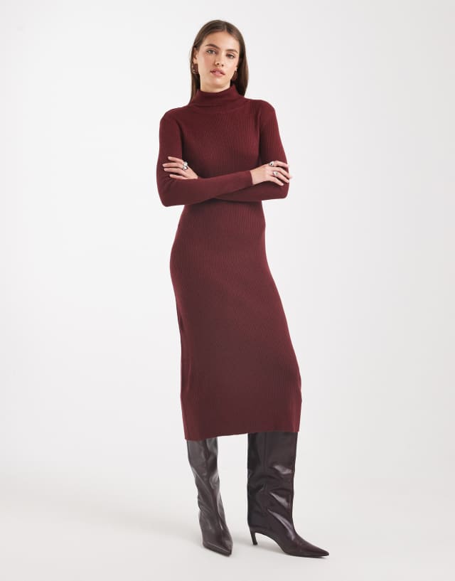 midi burgundy sweater dress Brave Soul rib knit turtle neck in Trash To Couture: DIY: PRD-Season_PRE SPRING 26 Select Your Desired Size:Gallon (128oz) the cable