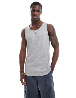 ribbed classic tank top in light gray