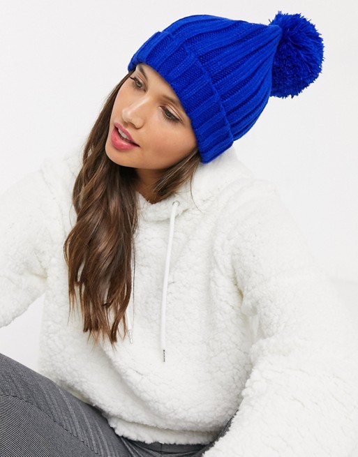 Brave Soul ribbed hat with bobble