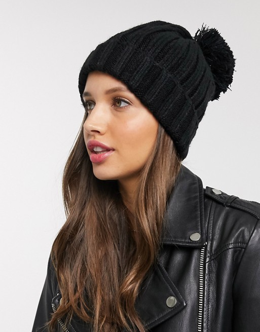 Brave Soul ribbed hat with bobble
