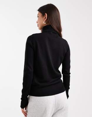 Brave Soul Ribbed Knit Turtleneck Sweater In Black