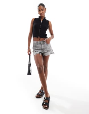 Brave Soul Ribbed Knit Vest With Zip In Black