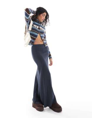 Макси-юбка Brave Soul в рубчик цвета древесного угля 7390₽