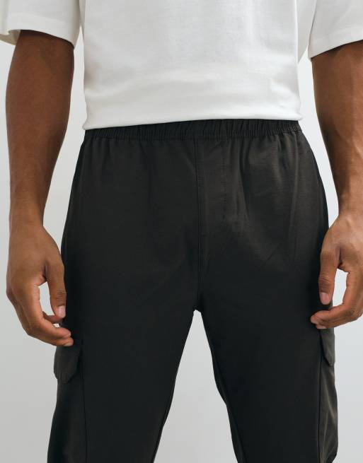 Brave Soul ripstop cargobroek met elastische taille in kaki, 4 van 5