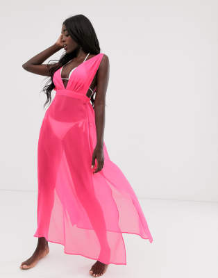 robe de plage rose