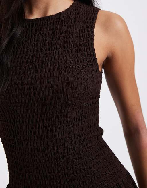 Brave Soul - Robe dos nageur à taille basse et corsage froncé - Marron , 4 de 4