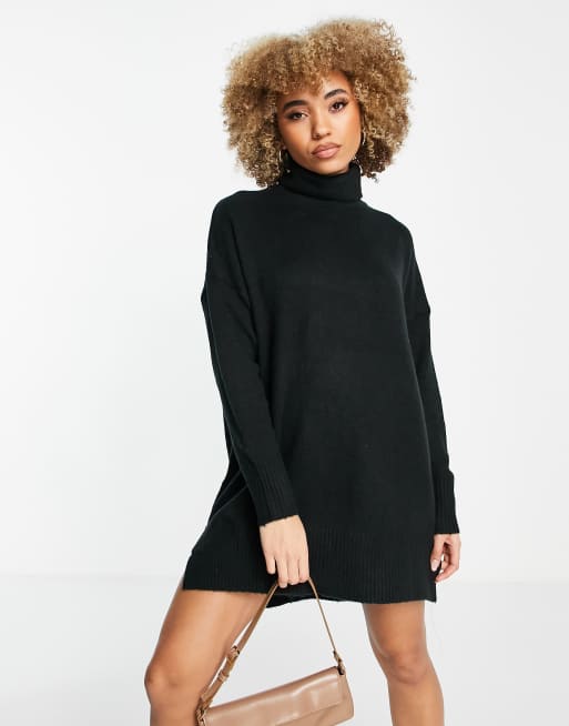 Brave Soul Robe pull en maille a col roule Noir ASOS