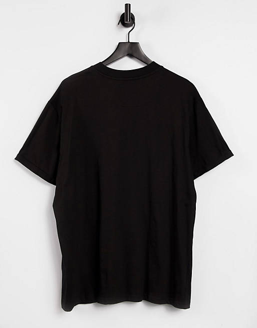 Brave Soul roll sleeve t-shirt in black