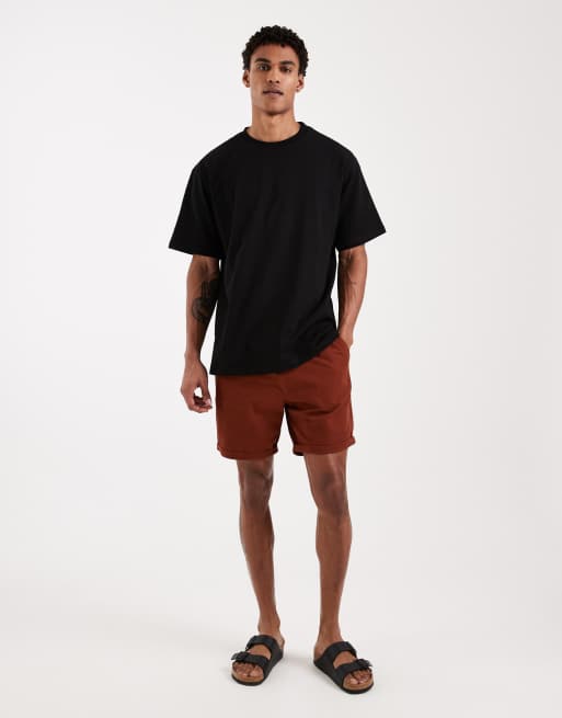 Brave Soul – Rostfärgade chinosshorts med elastisk midja, 2 av 5