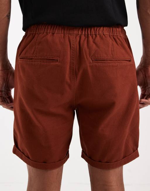 Brave Soul – Rostfärgade chinosshorts med elastisk midja, 5 av 5