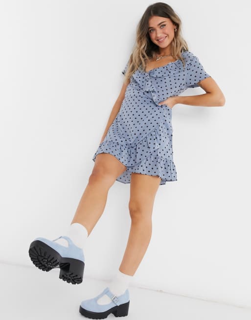 Blue polka hotsell dot dress asos