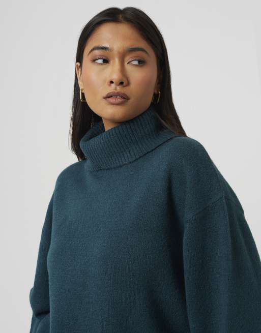 Brave Soul ruimvallende coltrui van breisel in teal, 4 van 4