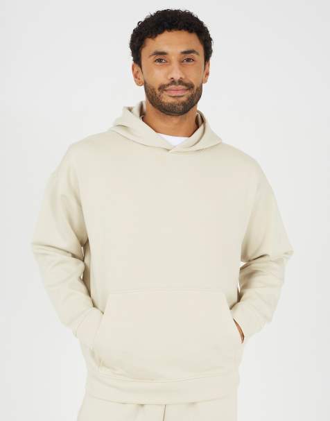 Brave Soul - Ruimvallende hoodie met zak in beige - view 1