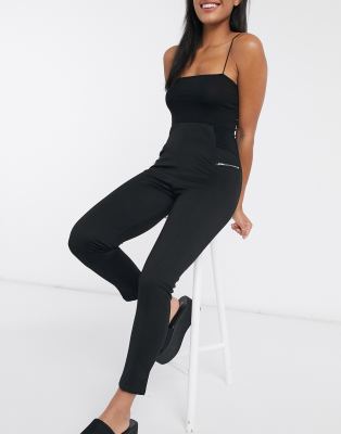 Brave Soul Schwarze Hose Mit Reissverschlussen Evesham Nj