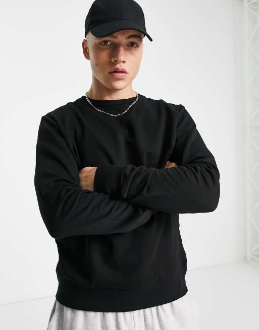Brave Soul – Schwarzes Sweatshirt mit Rundhalsausschnitt