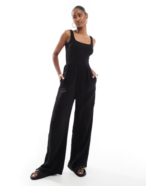 Brave Soul scoop neck jumpsuit in black - view 1
