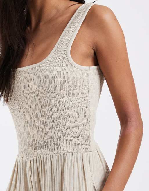 Brave Soul scoop neck jumpsuit in cream, 4 of 4