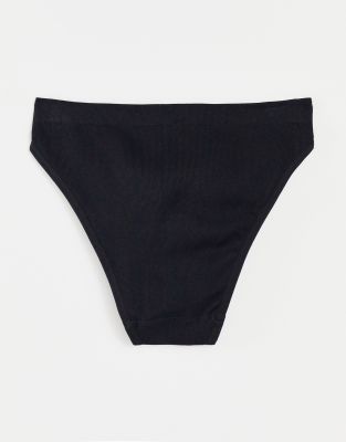 Brave Soul Seamless High Waisted Brief In Black