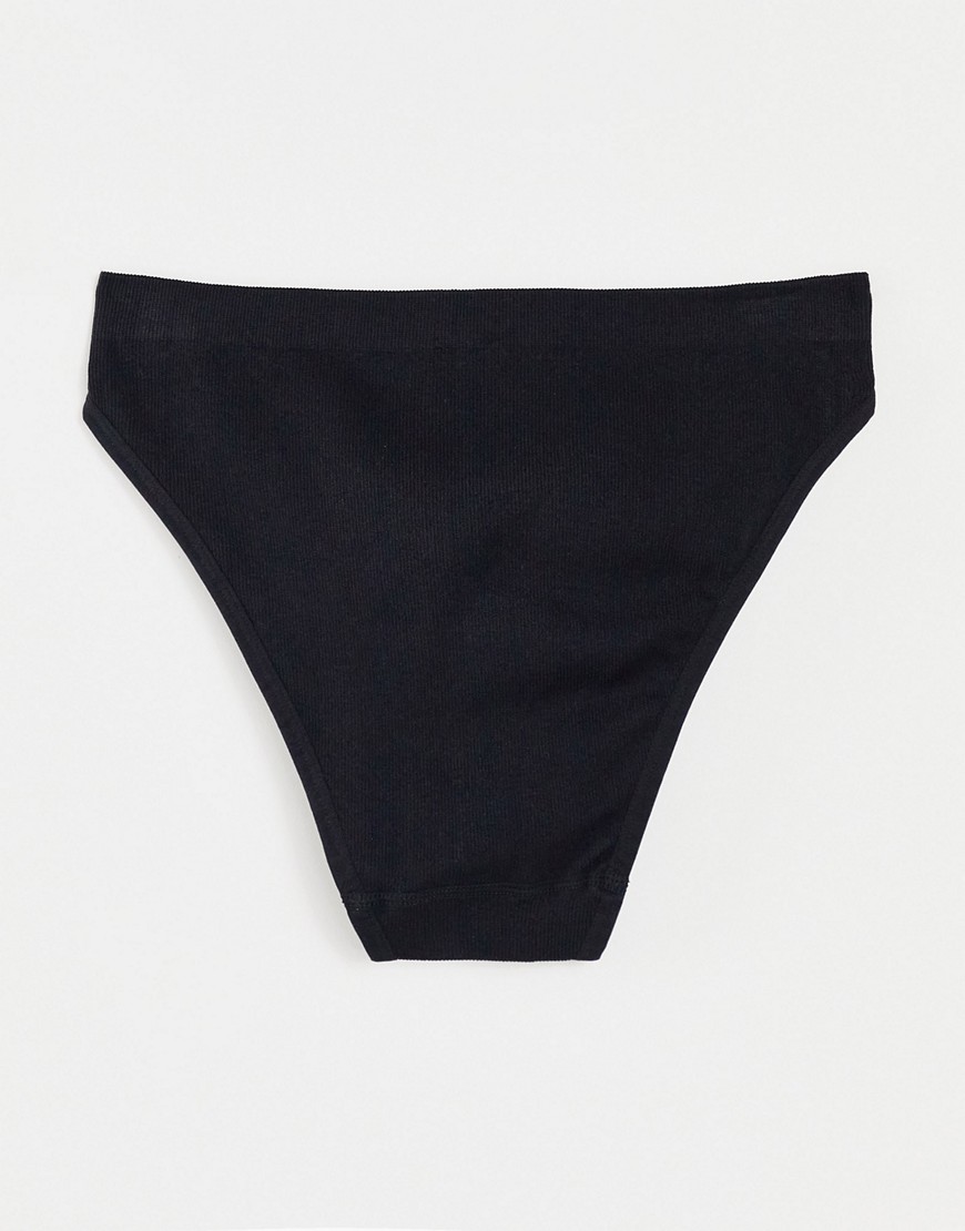 Brave Soul seamless high waisted brief in black