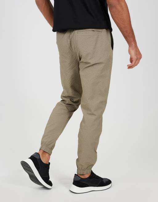 Brave Soul Seersucker cuffed trousers in taupe, 2 of 4