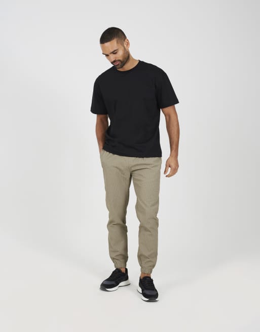 Brave Soul Seersucker cuffed trousers in taupe, 3 of 4