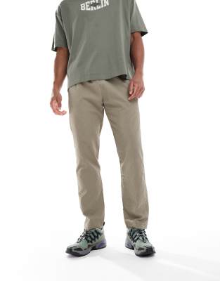 Seersucker-Hose in Taupe mit schmalem Bein-Neutral Neutral L