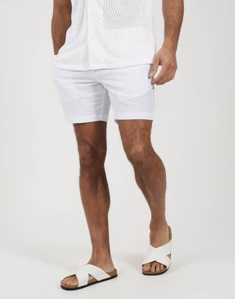 Brave Soul Seersucker shorts in light blue - view 1
