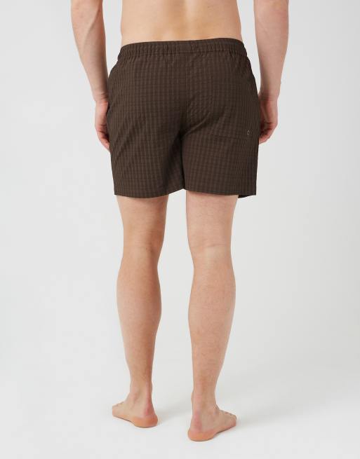 Brave Soul Seersucker swim shorts in brown, 2 of 4