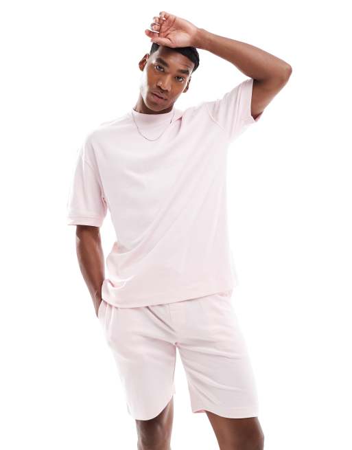 Brave Soul – Set aus Oversize-T-Shirt und Shorts in Rosa, 3 von 4
