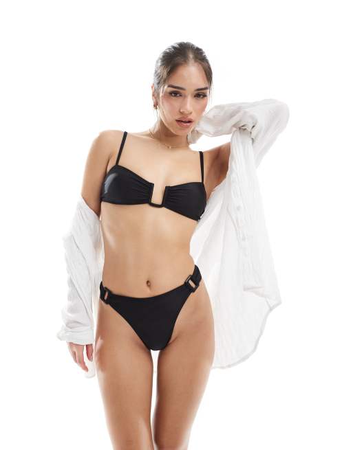 Brave Soul - Set bikini nero con dettagli squadrati