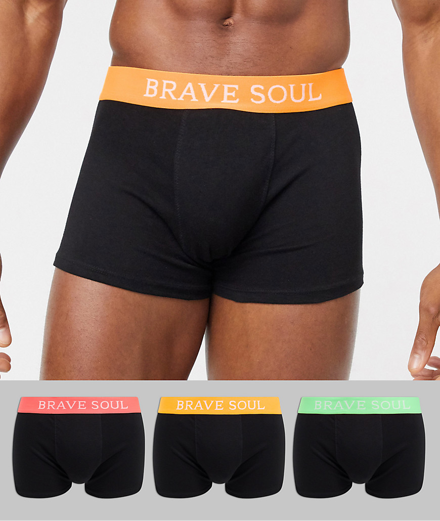Brave Soul - Set van 3 boxershorts-Zwart