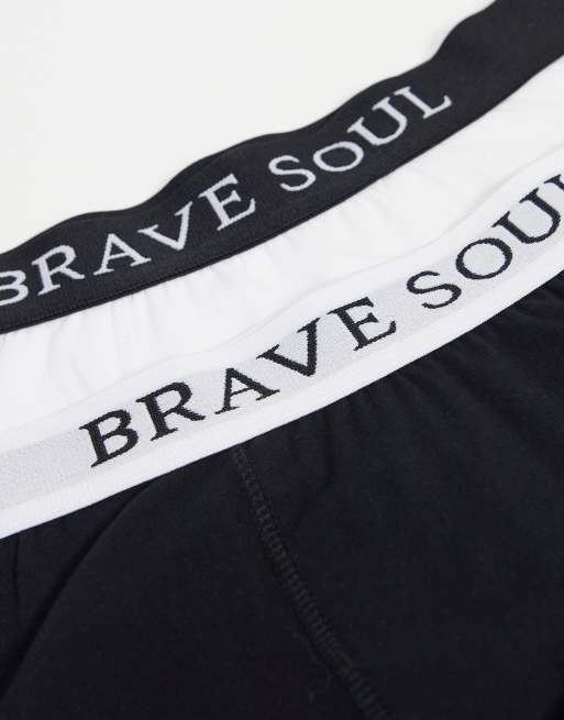Brave Soul - Set van 5 boxershorts in zwart en wit, 3 van 4