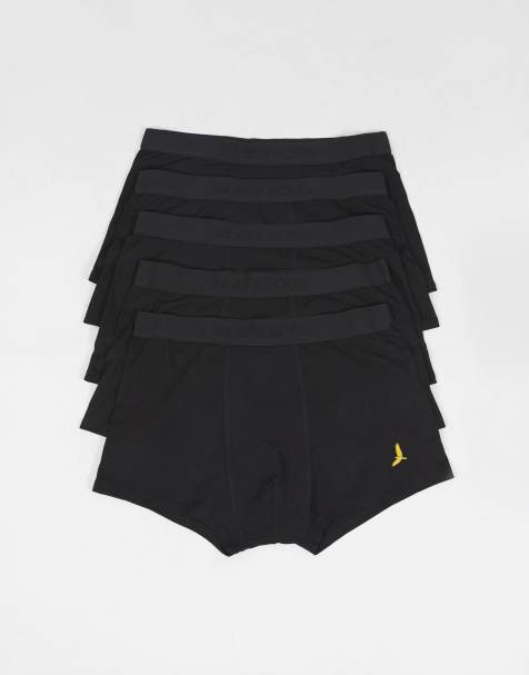 Brave Soul - Set van 5 boxershorts met geborduurd detail in zwart - view 1