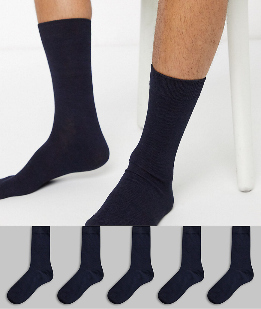 Brave Soul - Set van 5 sokken-Marineblauw