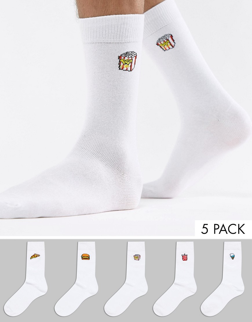 Brave Soul - Set van 5 sokken-Wit