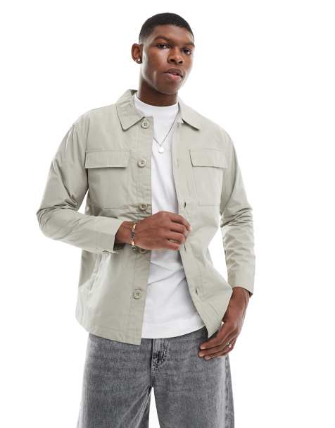 Brave Soul shacket in stone - view 1