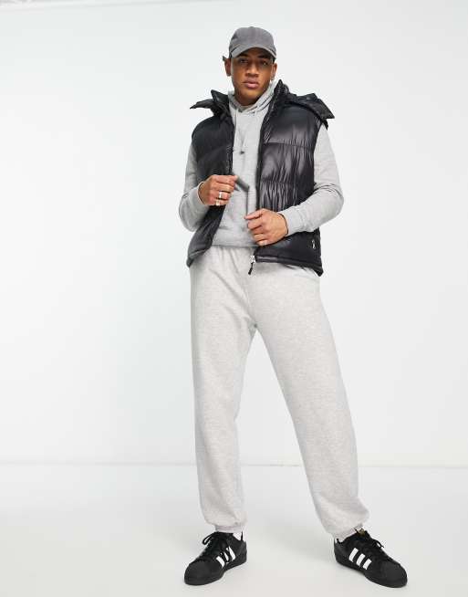 Brave Soul shiney puffer gilet with hood in black, 4 of 4