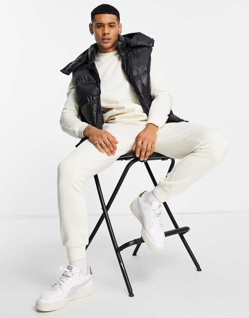 Brave Soul shiny puffer vest with hood in black, 3 of 4
