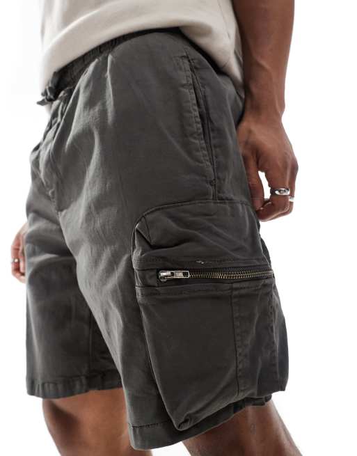 Brave Soul - Short cargo en sergé de coton - Anthracite, 2 de 5
