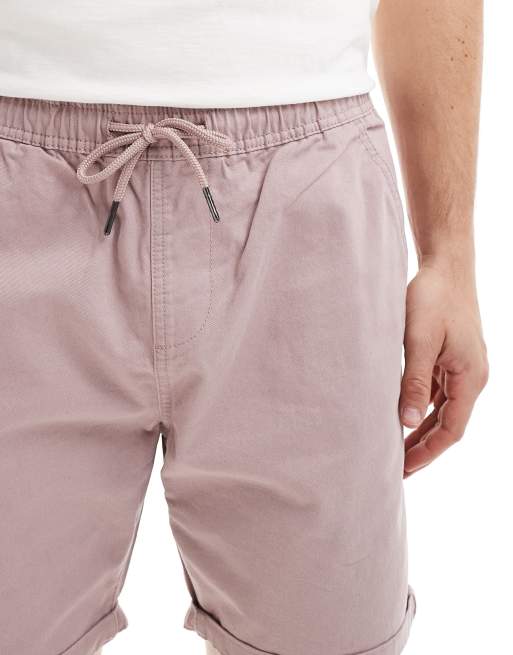 Brave Soul Short chino avec taille élastique Vieux rose ASOS
