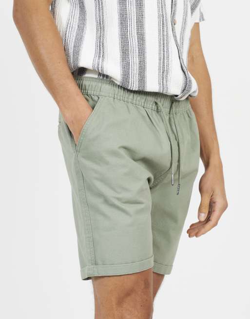Brave Soul - Short chino en coton avec ourlet retroussé - Vert pâle, 4 de 4